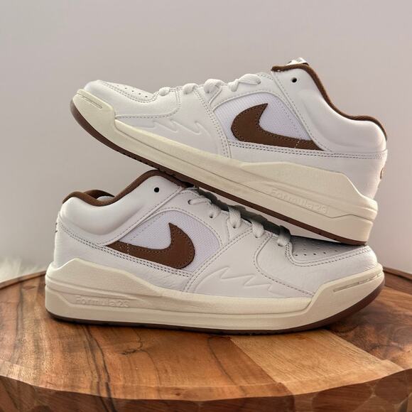 Nike Jordan Stadium 90 White Brown Women's Casual Shoes Size 6.5 FB2269-121 New - Picture 7 of 10
